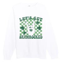 Let's Get Shamrocked Retro Clover Saint Patrick's Day Premium Crewneck Sweatshirt