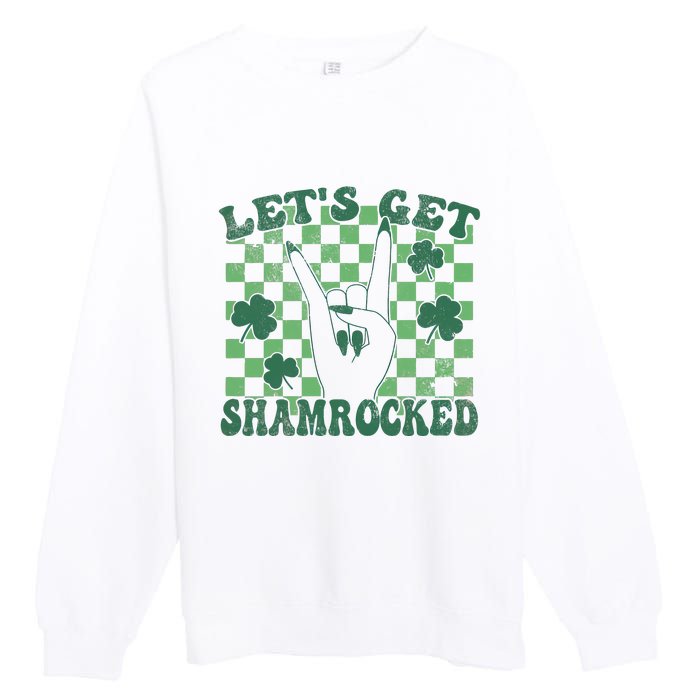 Let's Get Shamrocked Retro Clover Saint Patrick's Day Premium Crewneck Sweatshirt