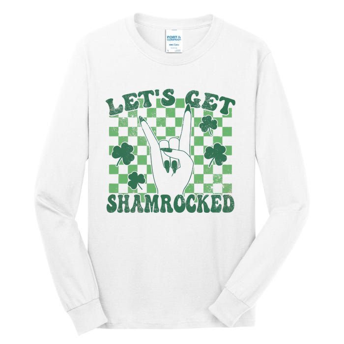 Let's Get Shamrocked Retro Clover Saint Patrick's Day Tall Long Sleeve T-Shirt