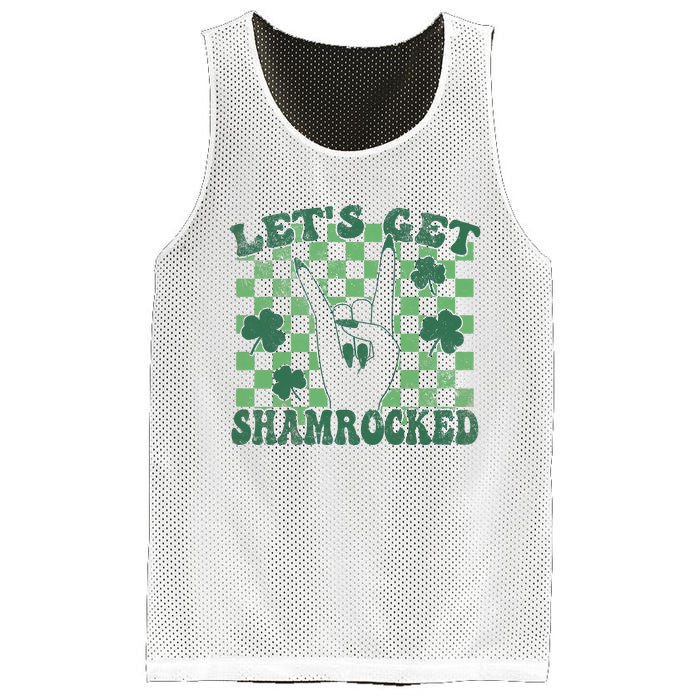 Let's Get Shamrocked Retro Clover Saint Patrick's Day Mesh Reversible Basketball Jersey Tank