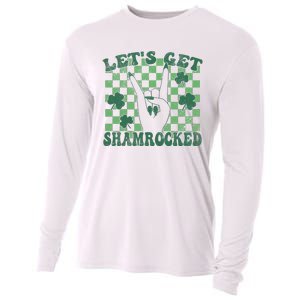 Let's Get Shamrocked Retro Clover Saint Patrick's Day Cooling Performance Long Sleeve Crew