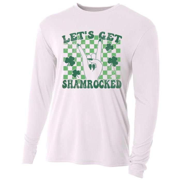 Let's Get Shamrocked Retro Clover Saint Patrick's Day Cooling Performance Long Sleeve Crew