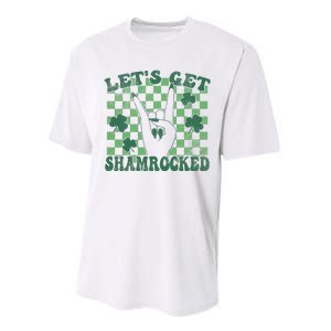 Let's Get Shamrocked Retro Clover Saint Patrick's Day Performance Sprint T-Shirt