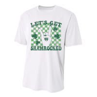 Let's Get Shamrocked Retro Clover Saint Patrick's Day Performance Sprint T-Shirt