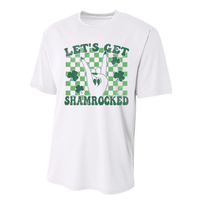 Let's Get Shamrocked Retro Clover Saint Patrick's Day Performance Sprint T-Shirt