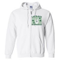 Let's Get Shamrocked Retro Clover Saint Patrick's Day Full Zip Hoodie