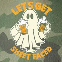 Lets Get Sheet Faced Funny Ghost Halloween Party Drinking Legacy Tie Dye Trucker Hat