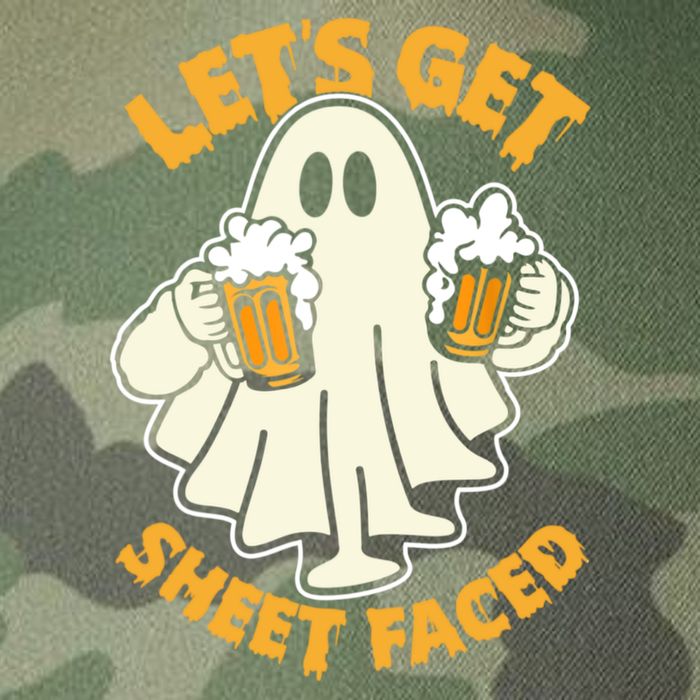 Lets Get Sheet Faced Funny Ghost Halloween Party Drinking Legacy Tie Dye Trucker Hat