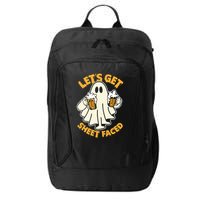 Lets Get Sheet Faced Funny Ghost Halloween Party Drinking City Backpack