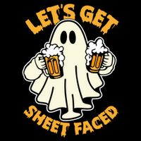 Lets Get Sheet Faced Funny Ghost Halloween Party Drinking City Backpack