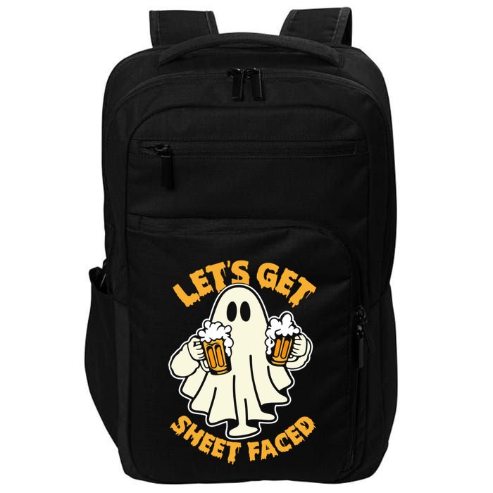Lets Get Sheet Faced Funny Ghost Halloween Party Drinking Impact Tech Backpack
