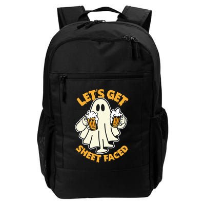 Lets Get Sheet Faced Funny Ghost Halloween Party Drinking Backpack