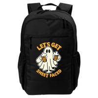 Lets Get Sheet Faced Funny Ghost Halloween Party Drinking Backpack
