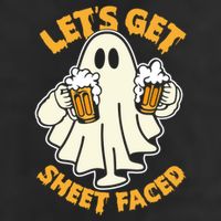 Lets Get Sheet Faced Funny Ghost Halloween Party Drinking Adult Drive Performance Visor