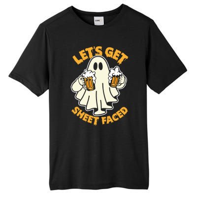 Lets Get Sheet Faced Funny Ghost Halloween Party Drinking Tall Fusion ChromaSoft Performance T-Shirt