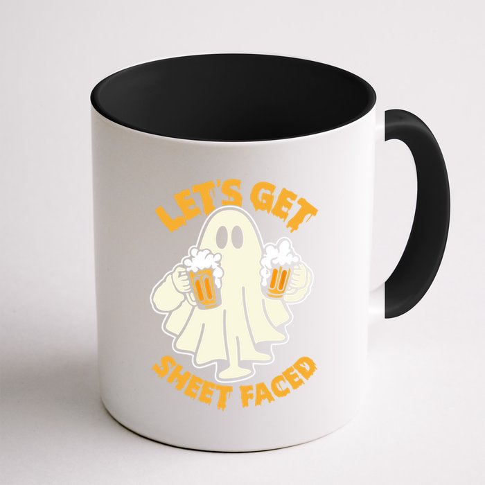 Lets Get Sheet Faced Funny Ghost Halloween Party Drinking Mug