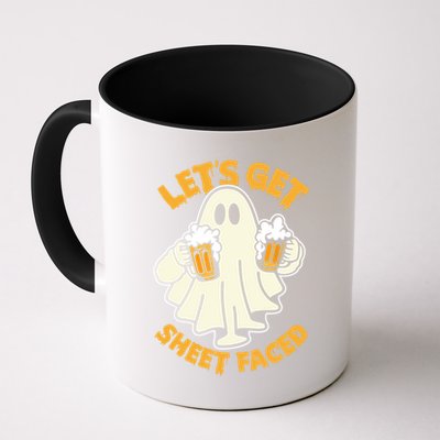 Lets Get Sheet Faced Funny Ghost Halloween Party Drinking Mug
