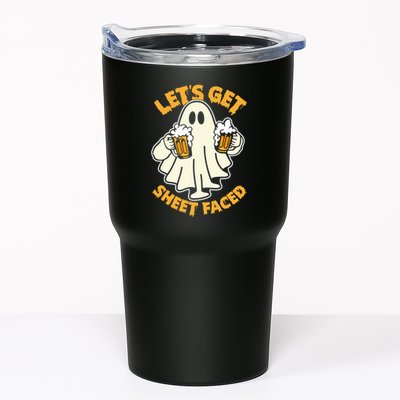 Lets Get Sheet Faced Funny Ghost Halloween Party Drinking Tumbler