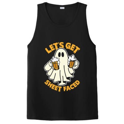 Lets Get Sheet Faced Funny Ghost Halloween Party Drinking PosiCharge Competitor Tank