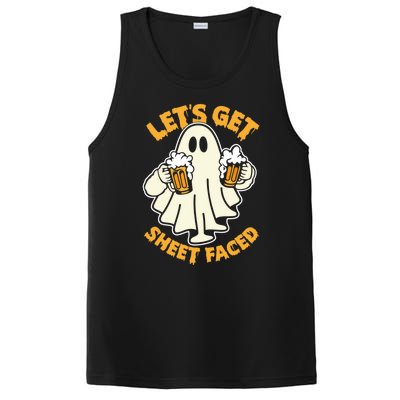 Lets Get Sheet Faced Funny Ghost Halloween Party Drinking PosiCharge Competitor Tank