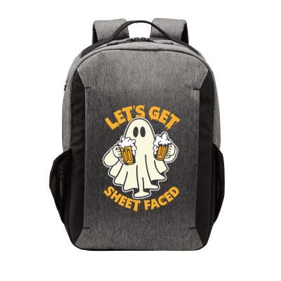 Lets Get Sheet Faced Funny Ghost Halloween Party Drinking Vector Backpack