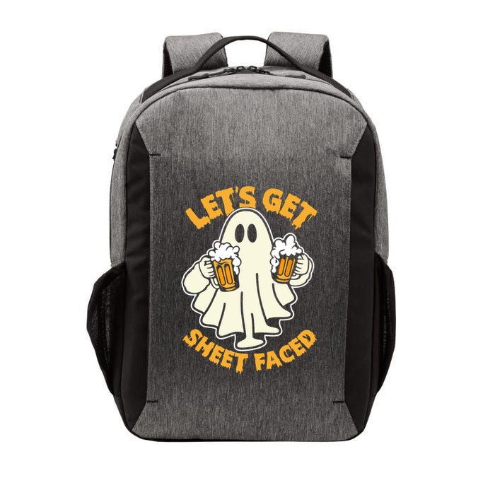 Lets Get Sheet Faced Funny Ghost Halloween Party Drinking Vector Backpack