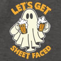 Lets Get Sheet Faced Funny Ghost Halloween Party Drinking Vector Backpack