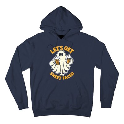 Lets Get Sheet Faced Funny Ghost Halloween Party Drinking Hoodie