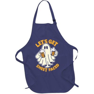 Lets Get Sheet Faced Funny Ghost Halloween Party Drinking Apron