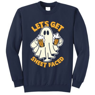 Lets Get Sheet Faced Funny Ghost Halloween Party Drinking Sweatshirt