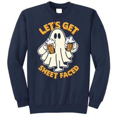 Lets Get Sheet Faced Funny Ghost Halloween Party Drinking Sweatshirt