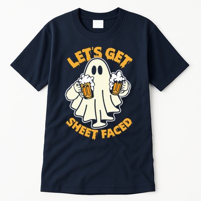 Lets Get Sheet Faced Funny Ghost Halloween Party Drinking Tall T-Shirt