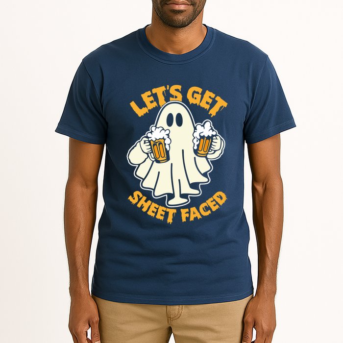 Lets Get Sheet Faced Funny Ghost Halloween Party Drinking Tall T-Shirt