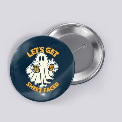 Lets Get Sheet Faced Funny Ghost Halloween Party Drinking Button