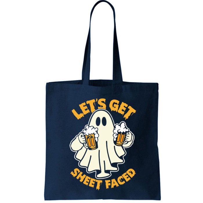 Lets Get Sheet Faced Funny Ghost Halloween Party Drinking Bag