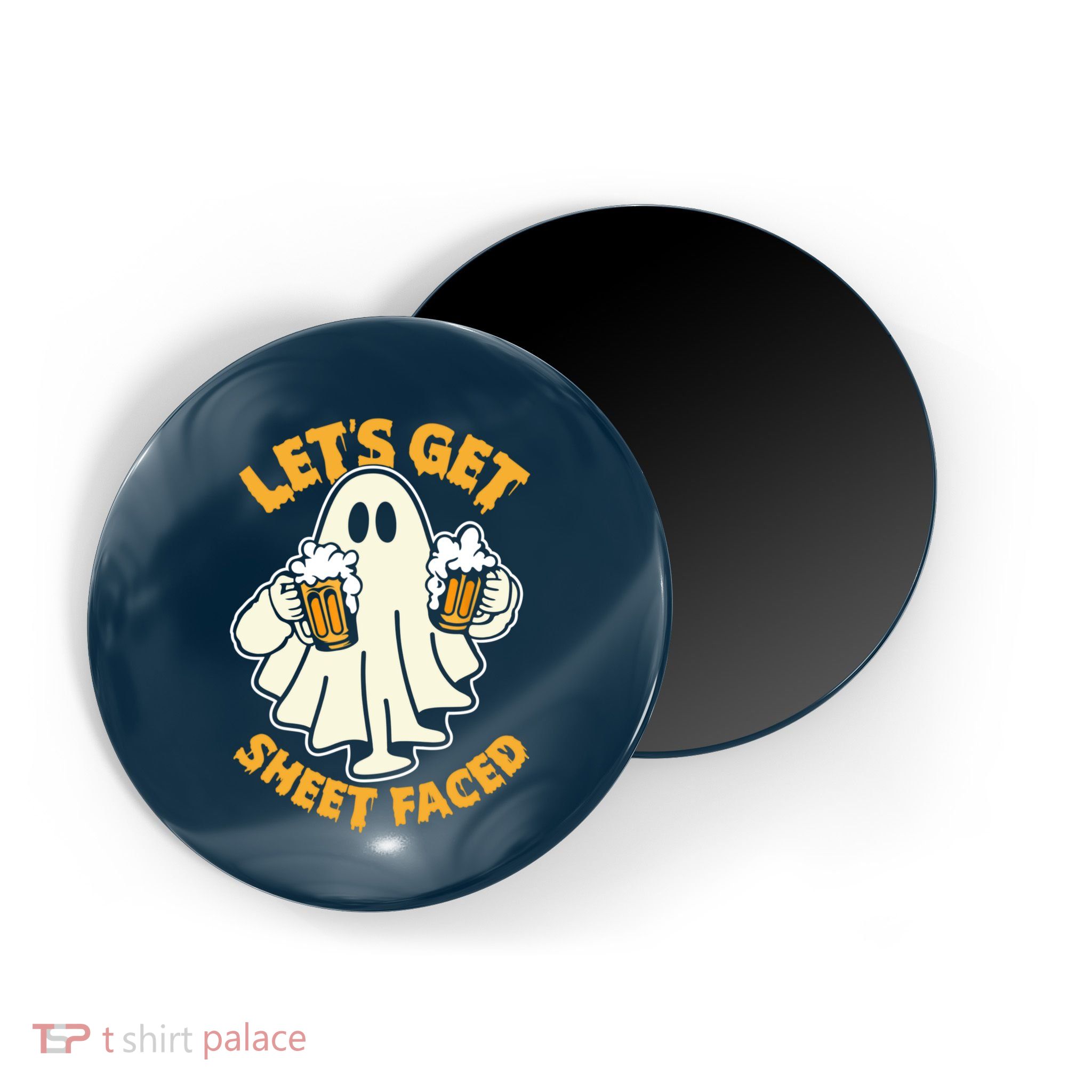 Lets Get Sheet Faced Funny Ghost Halloween Party Drinking Magnet