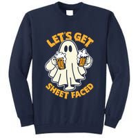 Lets Get Sheet Faced Funny Ghost Halloween Party Drinking Tall Sweatshirt