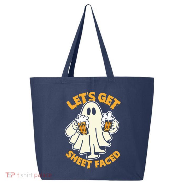 Lets Get Sheet Faced Funny Ghost Halloween Party Drinking 25L Jumbo Tote