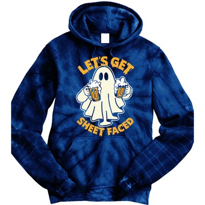 Lets Get Sheet Faced Funny Ghost Halloween Party Drinking Tie Dye Hoodie