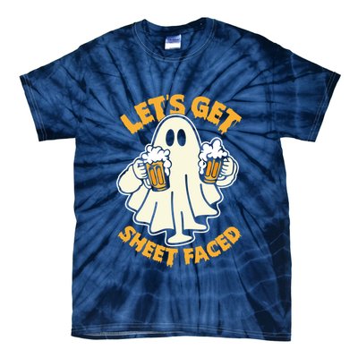 Lets Get Sheet Faced Funny Ghost Halloween Party Drinking Tie-Dye T-Shirt