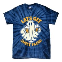 Lets Get Sheet Faced Funny Ghost Halloween Party Drinking Tie-Dye T-Shirt