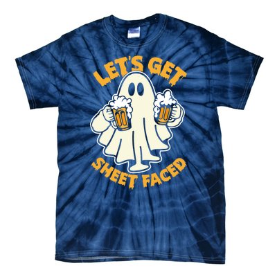 Lets Get Sheet Faced Funny Ghost Halloween Party Drinking Tie-Dye T-Shirt