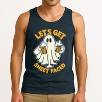 Lets Get Sheet Faced Funny Ghost Halloween Party Drinking Tank Top