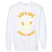 Lets Get Sheet Faced Funny Ghost Halloween Party Drinking Garment-Dyed Sweatshirt
