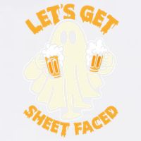 Lets Get Sheet Faced Funny Ghost Halloween Party Drinking Garment-Dyed Sweatshirt