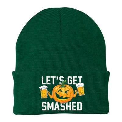 Lets Get Smashed Funny Pumpkin Beer Halloween Costume Cute Gift Knit Cap Winter Beanie