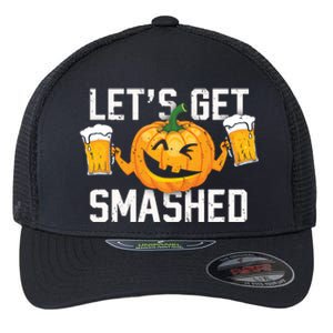 Lets Get Smashed Funny Pumpkin Beer Halloween Costume Cute Gift Flexfit Unipanel Trucker Cap