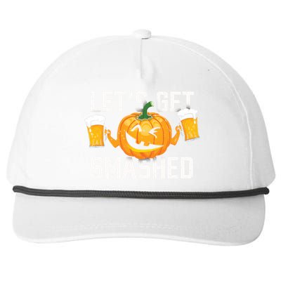 Lets Get Smashed Funny Pumpkin Beer Halloween Costume Cute Gift Snapback Five-Panel Rope Hat