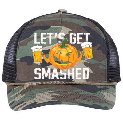 Lets Get Smashed Funny Pumpkin Beer Halloween Costume Cute Gift Retro Rope Trucker Hat Cap