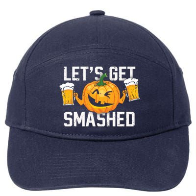 Lets Get Smashed Funny Pumpkin Beer Halloween Costume Cute Gift 7-Panel Snapback Hat